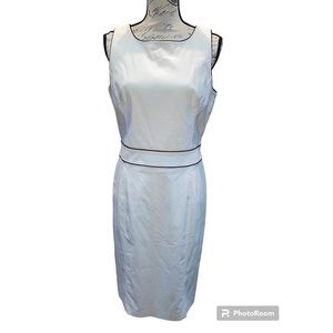 Express brand Women’s stretch sleeveless dress, white and black combo cocktail